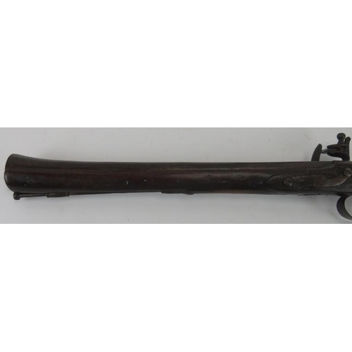 75 - An English East India Company oak and steel barrelled flintlock blunderbuss by Memory, late 18th cen... 