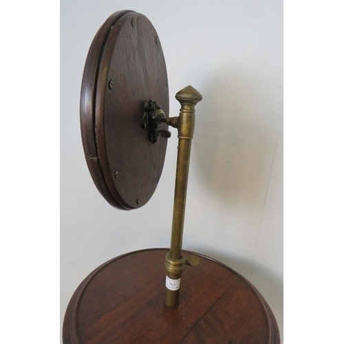 763 - A Victorian mahogany and brass Gentleman’s shaving stand, the height-adjustable circular mirror abov... 