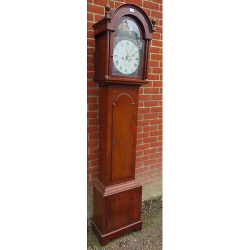 786 - A 19th century mahogany cased 8-day striking longcase clock by Logan of Dorchester, the arched hood ... 