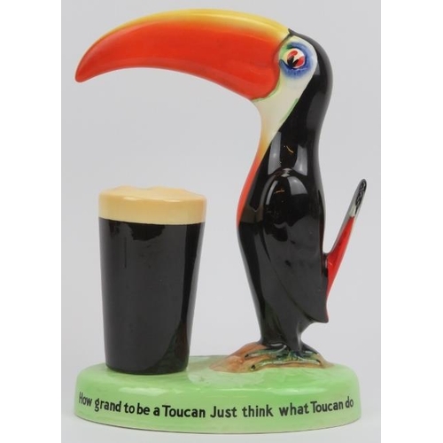 1 - A Carlton Ware ceramic Guinness toucan table lamp. Hand painted with advertising slogan to the base.... 