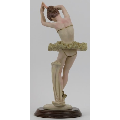 116 - A composite moulded figure of a ballerina, late 20th century. Inscribed Pucci 1984 ARNART to the cir... 