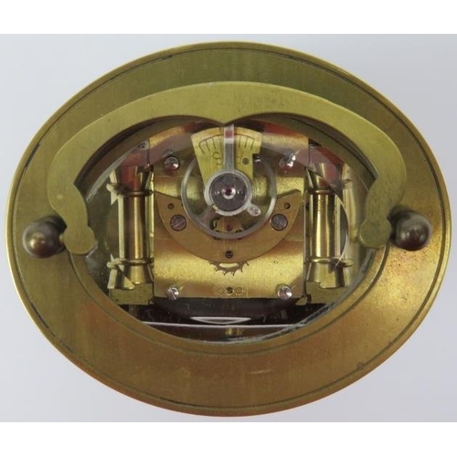 120 - Two brass carriage clocks, early and late 20th century. Maker’s marks W Schonberger and Forum to the... 