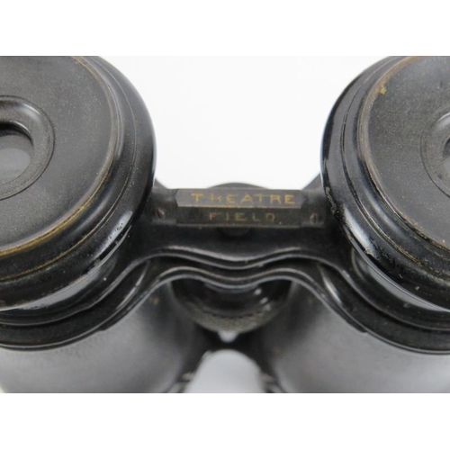 141 - A pair of WWII British military binoculars together with a vintage pair of binoculars. The military ... 