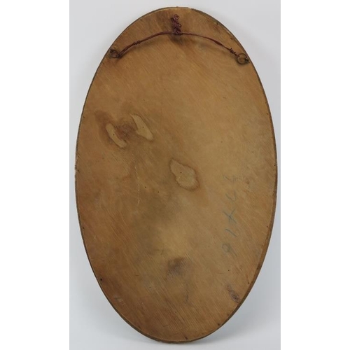 147 - An oval Barbola wall mirror with a moulded foliate, fruit and pine cone frame, early/mid 20th centur... 