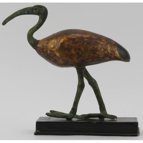 20 - An ancient Egyptian bronze and carved wood figure of Thoth depicted as an ibis in hieroglyphic form,... 