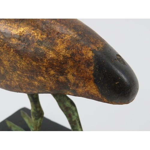 20 - An ancient Egyptian bronze and carved wood figure of Thoth depicted as an ibis in hieroglyphic form,... 