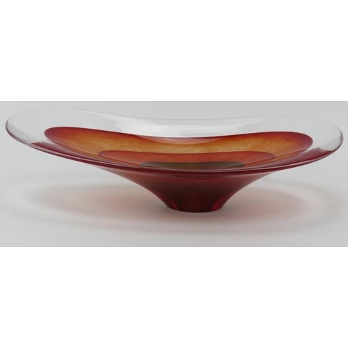 21 - A Teign Valley Glass ‘Saturn’ bowl designed by Richard Glass. Of shallow flared form, the clear glas... 