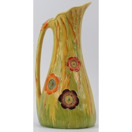 44 - A Carlton Ware ‘Australian Design’ jug, mid 20th century. Decorated with flowers in shallow relief a... 