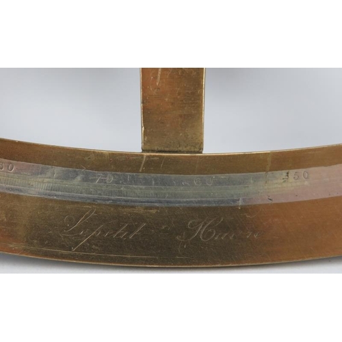 51 - A French brass sextant, late 19th/early 20th century. Inscribed ‘Lepetit Havre’ to the graduated arc... 