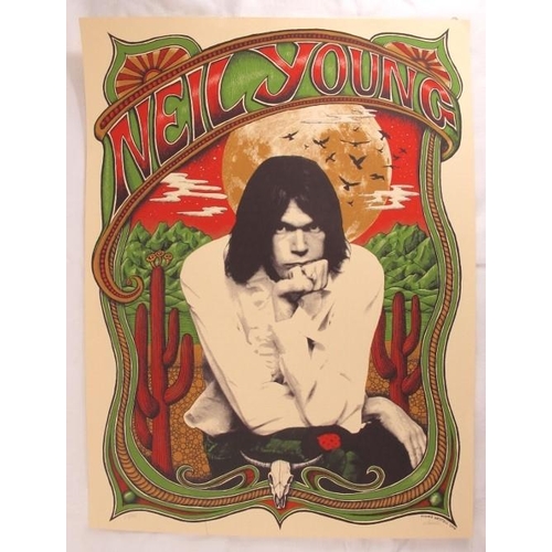 556 - Mishka Westell (American, contemporary artist, designer, illustrator) - 'Neil Young', signed limited... 