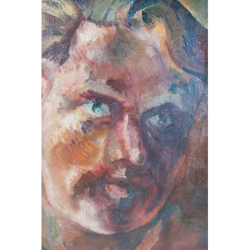 565 - Attributed to David Bomberg (British, 1890-1957) - 'Portrait study of a young man', oil on canvas, i... 