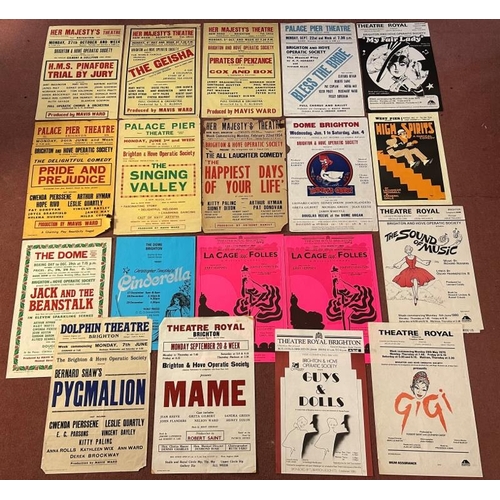 586 - A collection of 19 vintage Brighton Theatre posters, together 3 other vintage posters, Brighton Sea ... 