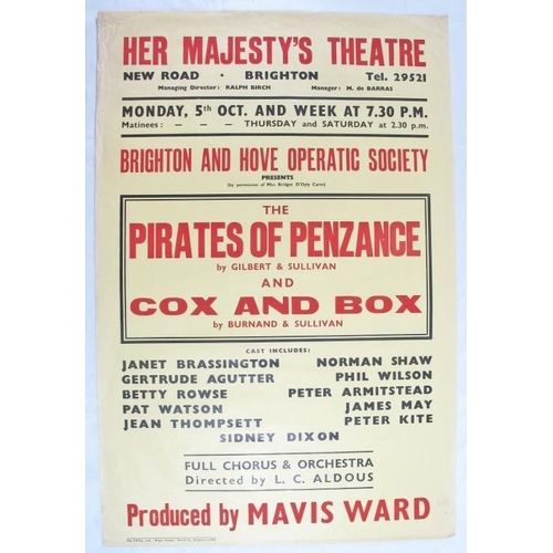 586 - A collection of 19 vintage Brighton Theatre posters, together 3 other vintage posters, Brighton Sea ... 