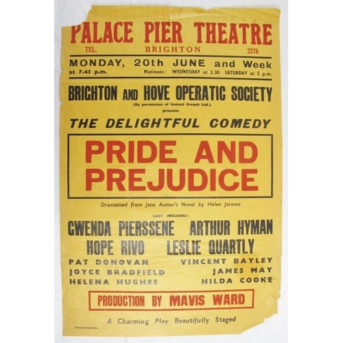 586 - A collection of 19 vintage Brighton Theatre posters, together 3 other vintage posters, Brighton Sea ... 