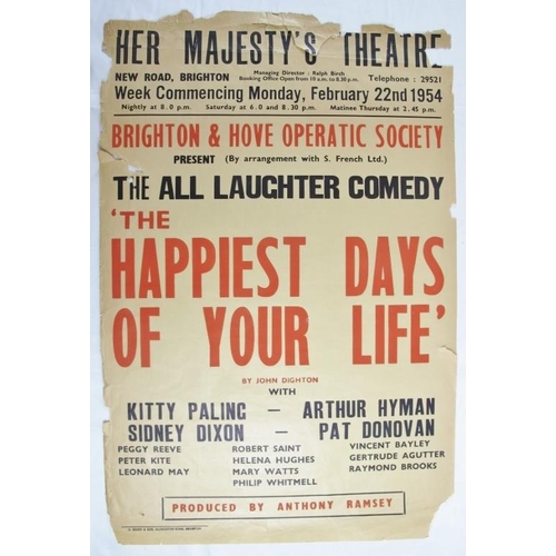 586 - A collection of 19 vintage Brighton Theatre posters, together 3 other vintage posters, Brighton Sea ... 