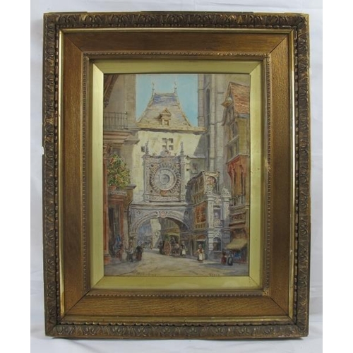 598 - British School (1901) - 'Rouen', watercolour, indistinctly signed, dated 1901, titled, 36cm x 26cm, ... 