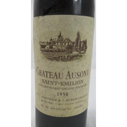 642 - Wine: Chateau Ausone, Saint Emilion, 1958 (1 bottle).