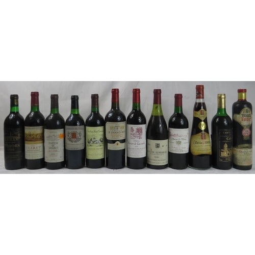 644 - Wine: 12 bottles mixed red wine, including Baron de Lassalle 2001, Baron de Valery 1994, Chateau Sai... 