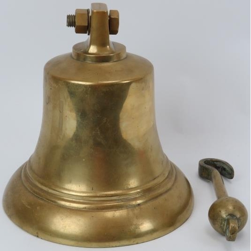 65 - A large brass Fire Station alerting bell. Struck WFBT to the canon. 25 cm height, 24.8 cm diameter. ... 