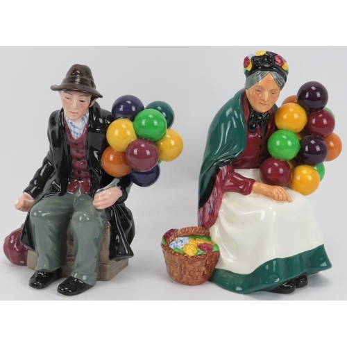 84 - Two Royal Doulton ceramic figurines entitled ‘The Balloon Man’ and ‘The Old Balloon Seller’, 20th ce... 