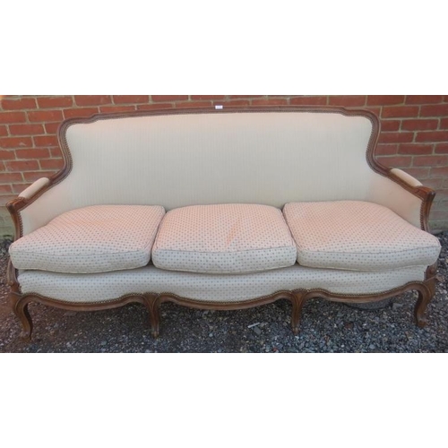 717 - A stylish vintage sofa in the George III French Hepplewhite style, 20th century, elegant show-wood f... 