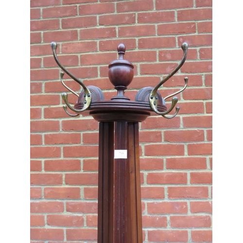 718 - A late 19th century Aesthetic period walnut coat stand, in the manner of James Shoolbred.
H206cm (ap... 