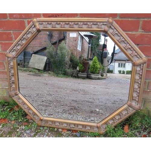 738 - A decorative period-style octagonal wall mirror, 20th century, gilt and paint effect finish.
90cm x ... 