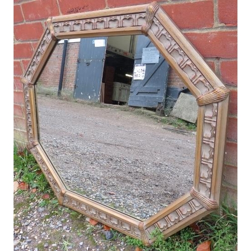 738 - A decorative period-style octagonal wall mirror, 20th century, gilt and paint effect finish.
90cm x ... 