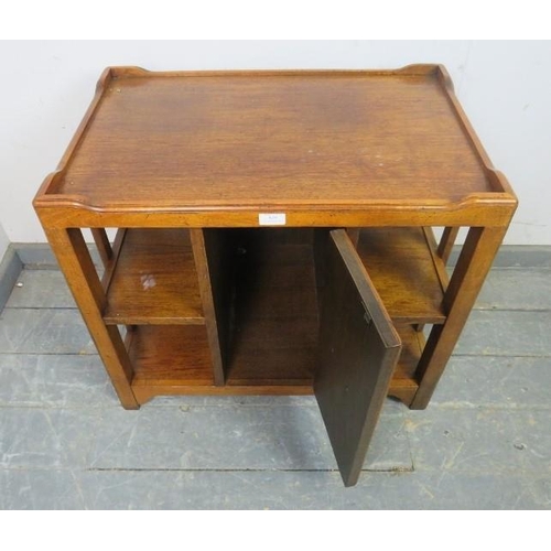 819 - A solid and heavy quality reproduction Georgian style mahogany finished side table, the gallery top ... 