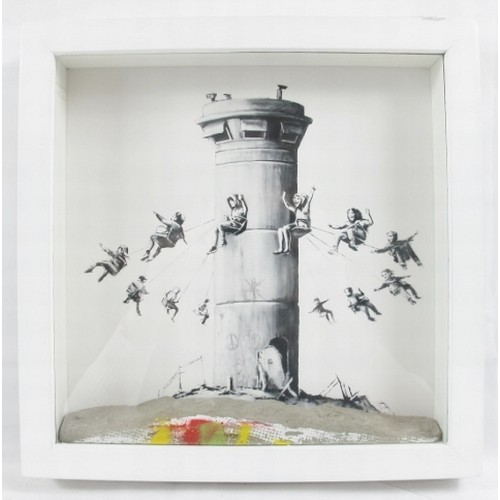 566 - Banksy (British, b. 1974) - 'The Walled Off Hotel', box framed giclee print and concrete, from the o... 