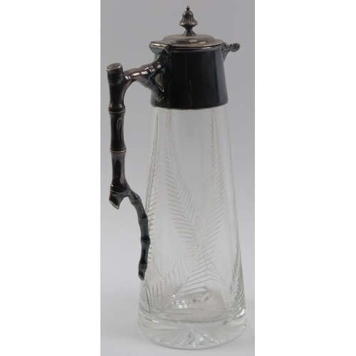 118 - An electroplated silver mounted and cut glass decanter, late 19th/early 20th century. Modelled with ... 