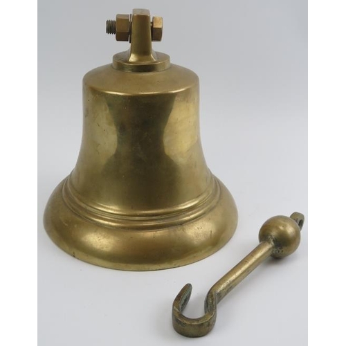 121 - A large brass Fire Station alerting bell. Struck WFBT to the canon. 25 cm height, 24.8 cm diameter. ... 