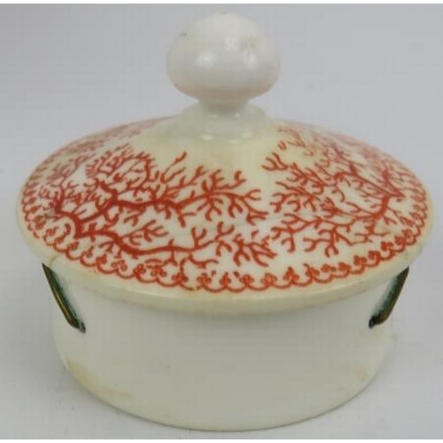 125 - A late Victorian Minton iron red seaweed pattern porcelain part tea set. Comprising a serving tray, ... 