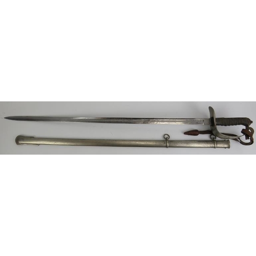 126 - Militaria: A Victorian British military sword. With wire bound fish skin grip and Henry Wilkinson of... 