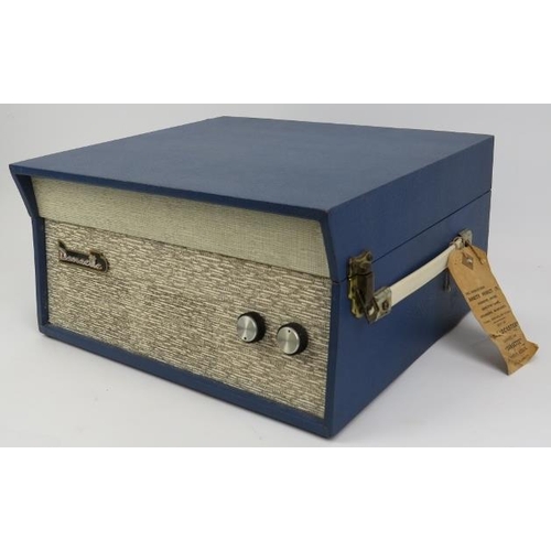 138 - A vintage Dansette ‘Popular’ model 16/33/45/78 speed portable record player, circa 1960’s. 34 cm wid... 