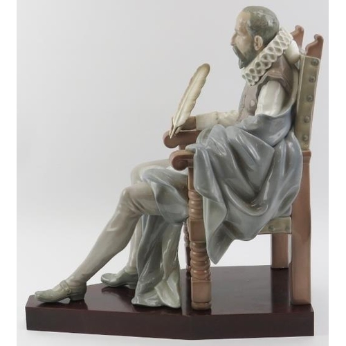 15 - A large Lladro porcelain figure of the Spanish writer Miguel de Cervantes author of Don Quixote, cir... 