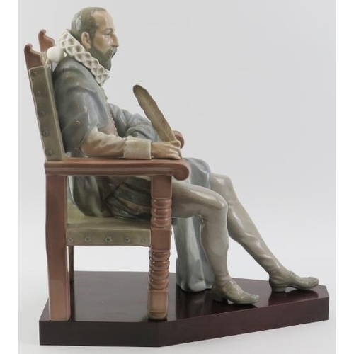 15 - A large Lladro porcelain figure of the Spanish writer Miguel de Cervantes author of Don Quixote, cir... 