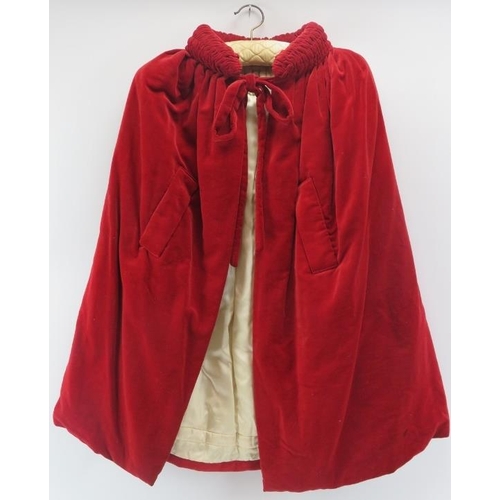 242 - A vintage long gilt embroidered red velvet robe and cape, probably Masonic. This lot was acquired al... 