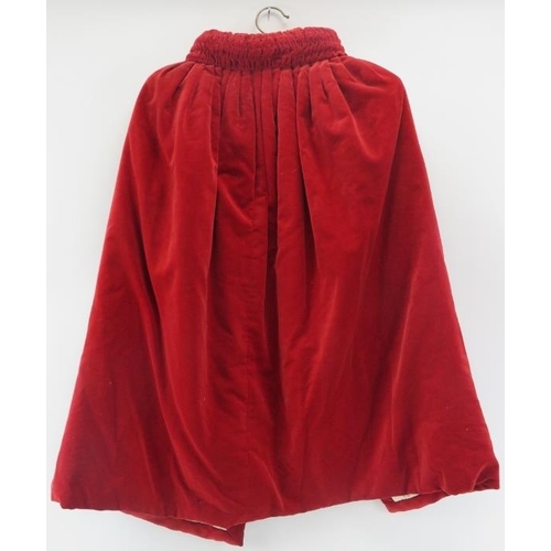 242 - A vintage long gilt embroidered red velvet robe and cape, probably Masonic. This lot was acquired al... 