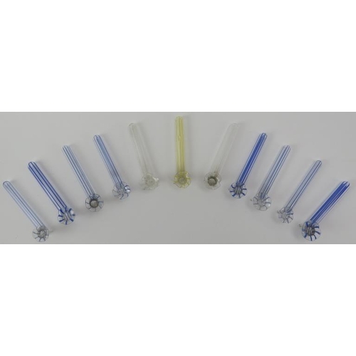 267 - Bauhaus school: Eleven Bimini Werkstatte floral glass knife rests, Germany, circa 1930s. Produced fo... 