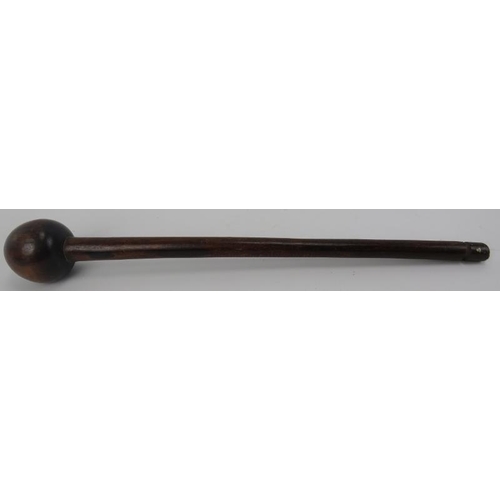 276 - Tribal Art: A South African carved wood knobkerrie. Globular shaped club head mounted on a tapered w... 