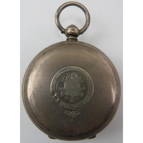 300A - A Victorian silver Warranted Railway Timekeeper pocket watch. Case mark of William Hammon, London 18... 