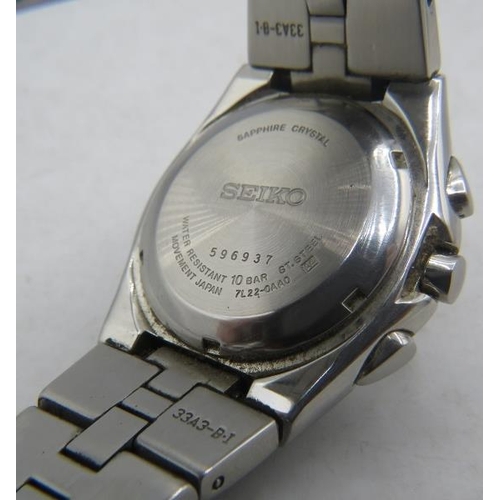 312 - A Seiko stainless steel Arctura Kinetic chronograph, serial number: 596937, boxed.
Condition report:... 