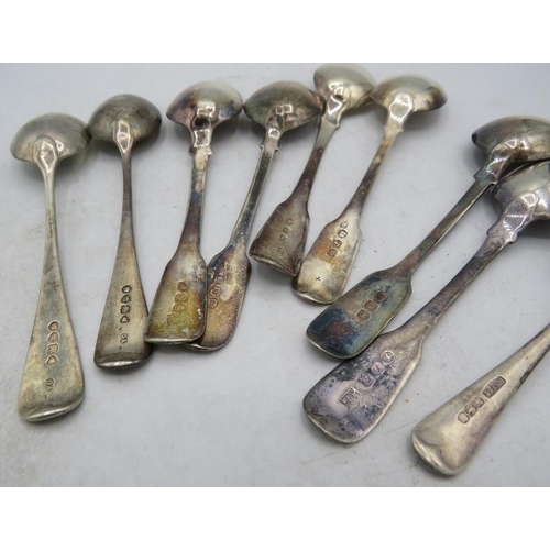 342 - A collection of six Georgian silver teaspoons, two Victorian teaspoons and one other. Various hallma... 