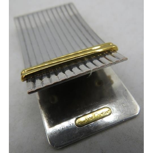 405 - A Must de Cartier white metal money clip. Made in France 014967.