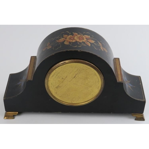 57 - An Alstons & Hallam gilt lacquered chinoiserie mantle clock, circa 1920s. French movement. 14.1 cm h... 