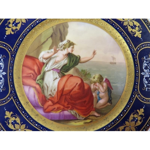 63 - A Vienna style hand painted porcelain cabinet plate entitled ‘Ariadne’, late 19th century. Signed ‘K... 