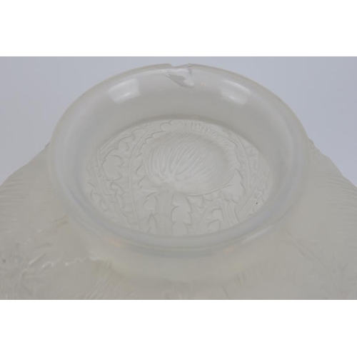 79 - A Rene Lalique ‘Domremy’ frosted glass thistle decorated vase, circa 1926. Of ovoid form and relief ... 