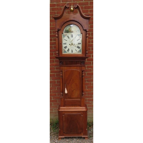 707 - A 19th century mahogany 8-day striking long case clock by John Rees of Madroilyn, the hood with brok... 