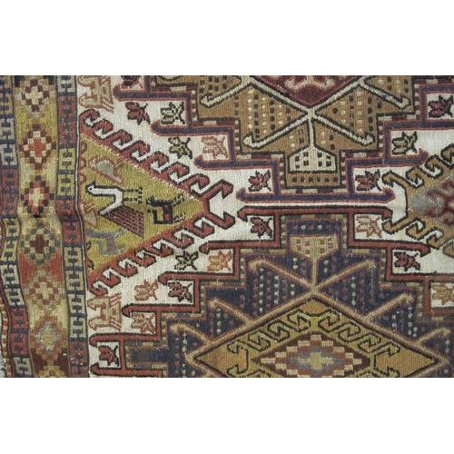 905 - A good North East Persian Sumak Kitim, a central field of eight triangular motifs, and styalised bir... 